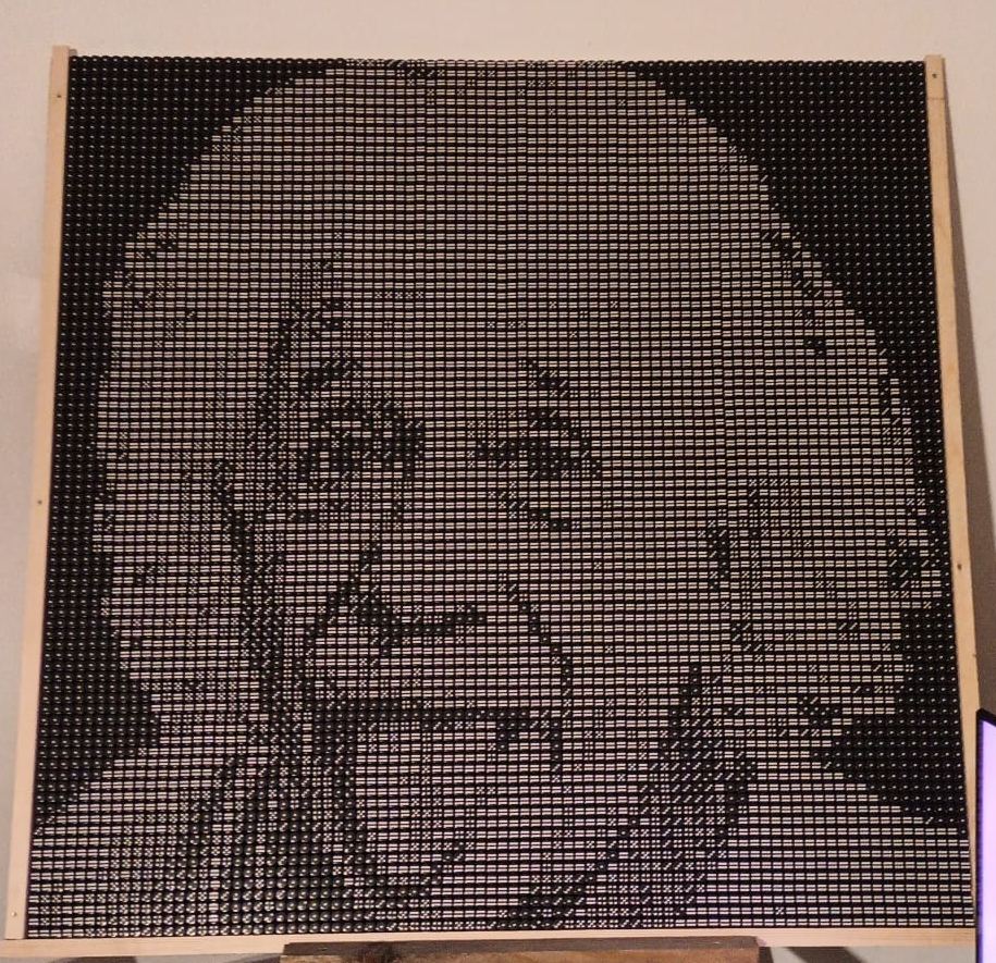 Tableau d'Albert Einstein en art de dés